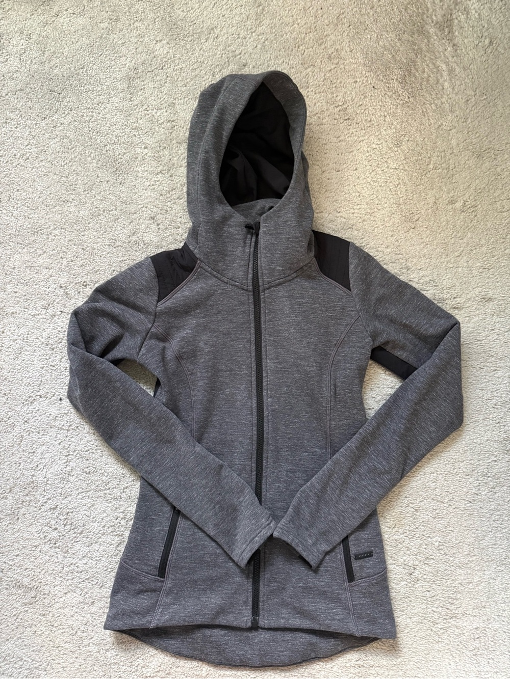 Athleta Charcoal Gray Hooded Zip Utility Jacket
